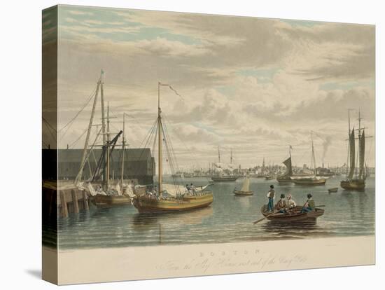 Boston, from the Ship House-W.J. Bennett-Stretched Canvas