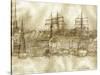 Boston Harbor c. 1877 Sepia Tone-Stanton Manolakas-Stretched Canvas