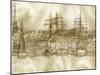 Boston Harbor c. 1877 Sepia Tone-Stanton Manolakas-Mounted Giclee Print