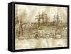 Boston Harbor c. 1877 Sepia Tone-Stanton Manolakas-Framed Stretched Canvas