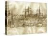 Boston Harbor c. 1877 Sepia Tone-Stanton Manolakas-Stretched Canvas