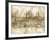 Boston Harbor c. 1877 Sepia Tone-Stanton Manolakas-Framed Giclee Print