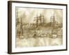 Boston Harbor c. 1877 Sepia Tone-Stanton Manolakas-Framed Giclee Print