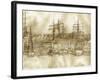 Boston Harbor c. 1877 Sepia Tone-Stanton Manolakas-Framed Giclee Print