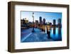 Boston Harbor & Downtown Dusk-null-Framed Art Print