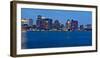 Boston Harbor skyline at dusk, Boston, Suffolk County, Massachusetts, USA-null-Framed Photographic Print