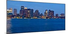 Boston Harbor skyline at dusk, Boston, Suffolk County, Massachusetts, USA-null-Mounted Photographic Print