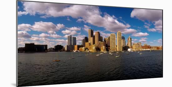 Boston Harbor skyline at waterfront, Boston, Suffolk County, Massachusetts, USA-null-Mounted Photographic Print