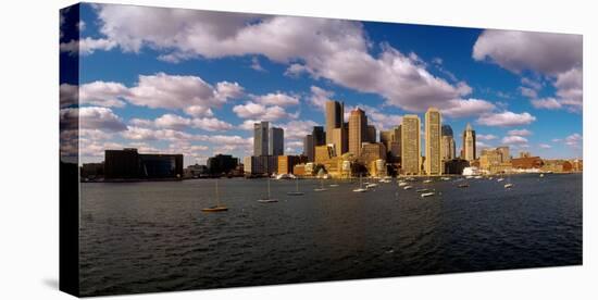 Boston Harbor skyline at waterfront, Boston, Suffolk County, Massachusetts, USA-null-Stretched Canvas