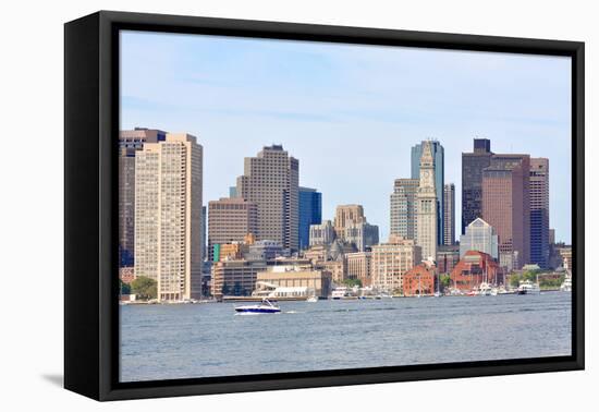 Boston Harbor Skyline, USA-jiawangkun-Framed Stretched Canvas