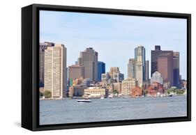 Boston Harbor Skyline, USA-jiawangkun-Framed Stretched Canvas