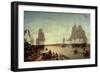 Boston Harbour from Constitution Wharf-Robert Salmon-Framed Giclee Print