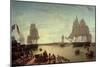 Boston Harbour from Constitution Wharf-Robert Salmon-Mounted Giclee Print