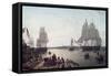 Boston Harbour from Constitution Wharf-Robert Salmon-Framed Stretched Canvas