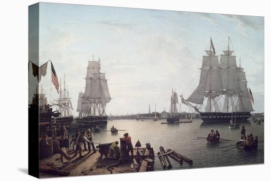 Boston Harbour from Constitution Wharf-Robert Salmon-Stretched Canvas