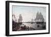 Boston Harbour from Constitution Wharf-Robert Salmon-Framed Art Print
