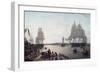 Boston Harbour from Constitution Wharf-Robert Salmon-Framed Art Print