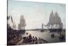 Boston Harbour from Constitution Wharf-Robert Salmon-Stretched Canvas