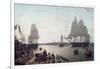 Boston Harbour from Constitution Wharf-Robert Salmon-Framed Art Print