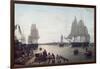 Boston Harbour from Constitution Wharf-Robert Salmon-Framed Art Print