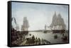 Boston Harbour-Robert Salmon-Framed Stretched Canvas