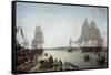 Boston Harbour-Robert Salmon-Framed Stretched Canvas