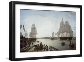 Boston Harbour-Robert Salmon-Framed Art Print