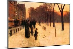 Boston in Everyday Twilight-Childe Hassam-Mounted Art Print