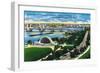 Boston, MA - Aerial View of Hatch Memorial Band Shell, Charles River-Lantern Press-Framed Art Print