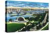 Boston, MA - Aerial View of Hatch Memorial Band Shell, Charles River-Lantern Press-Stretched Canvas