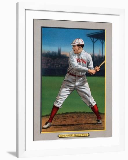 Boston, MA, Boston Red Sox, Tris Speaker, Baseball Card-Lantern Press-Framed Art Print