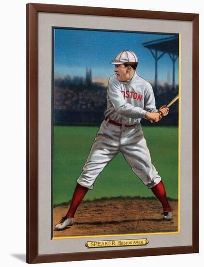 Boston, MA, Boston Red Sox, Tris Speaker, Baseball Card-Lantern Press-Framed Art Print