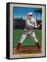 Boston, MA, Boston Red Sox, Tris Speaker, Baseball Card-Lantern Press-Framed Stretched Canvas