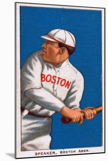 Boston, MA, Boston Red Sox, Tris Speaker, Baseball Card-Lantern Press-Mounted Art Print