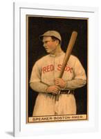 Boston, MA, Boston Red Sox, Tristam Speaker, Baseball Card-Lantern Press-Framed Art Print
