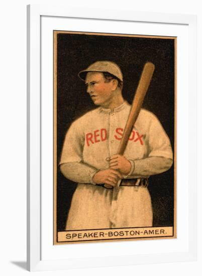 Boston, MA, Boston Red Sox, Tristam Speaker, Baseball Card-Lantern Press-Framed Art Print