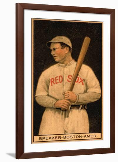 Boston, MA, Boston Red Sox, Tristam Speaker, Baseball Card-Lantern Press-Framed Art Print