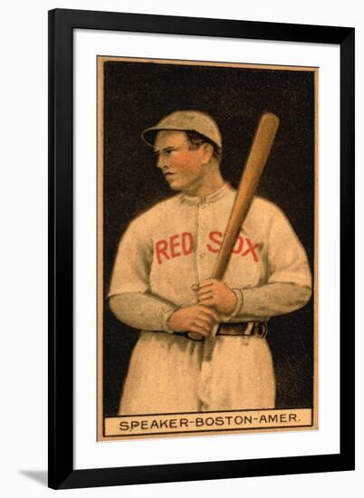 Boston, MA, Boston Red Sox, Tristam Speaker, Baseball Card-Lantern Press-Framed Art Print