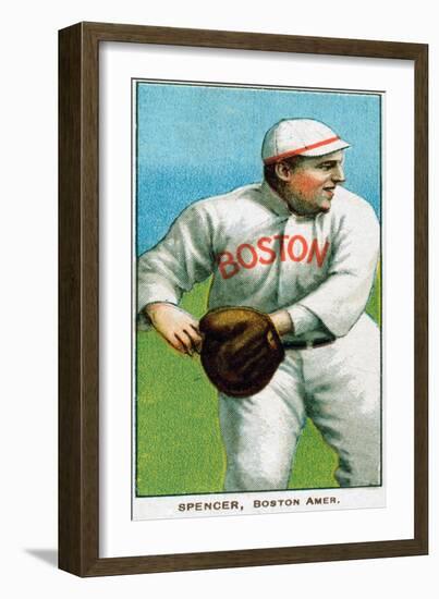 Boston, MA, Boston Red Sox, Tubby Spencer, Baseball Card-Lantern Press-Framed Art Print