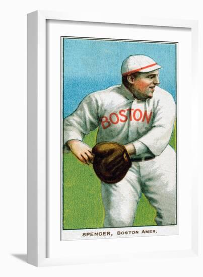 Boston, MA, Boston Red Sox, Tubby Spencer, Baseball Card-Lantern Press-Framed Art Print