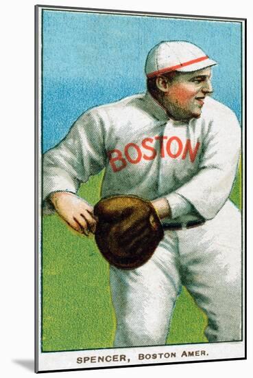 Boston, MA, Boston Red Sox, Tubby Spencer, Baseball Card-Lantern Press-Mounted Art Print