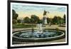 Boston, MA - Maid of the Mist Fountain, Washington Statue, Public Garden View-Lantern Press-Framed Art Print