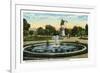 Boston, MA - Maid of the Mist Fountain, Washington Statue, Public Garden View-Lantern Press-Framed Premium Giclee Print