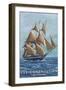 Boston, MA, Old Ironsides, USS Constitution-Lantern Press-Framed Art Print