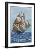 Boston, MA, Old Ironsides, USS Constitution-Lantern Press-Framed Art Print