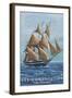 Boston, MA, Old Ironsides, USS Constitution-Lantern Press-Framed Art Print