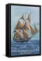 Boston, MA, Old Ironsides, USS Constitution-Lantern Press-Framed Stretched Canvas