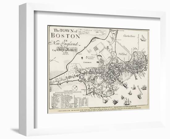 Boston Map, 1722-George G. Smith-Framed Giclee Print