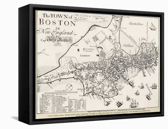 Boston Map, 1722-George G. Smith-Framed Stretched Canvas