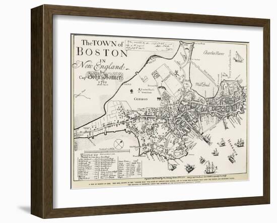 Boston Map, 1722-George G. Smith-Framed Giclee Print